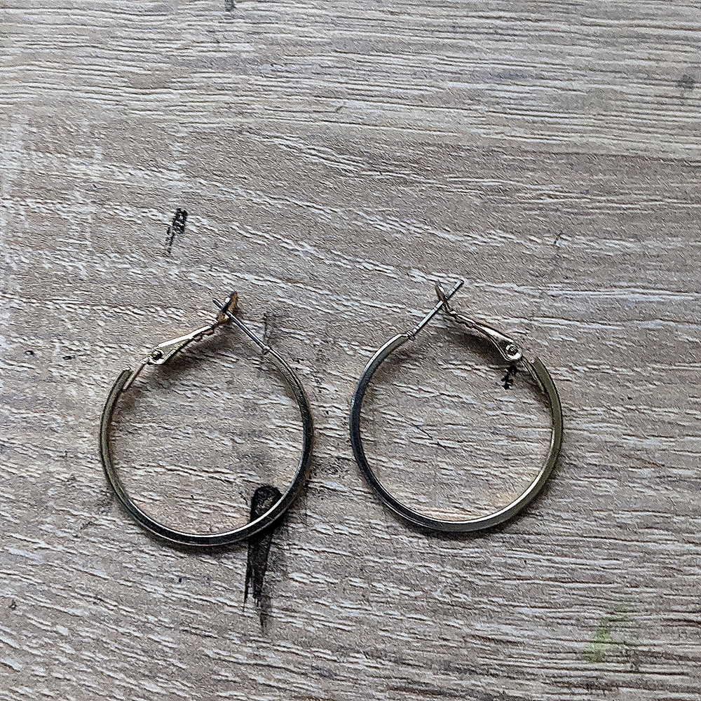 Golden small hoops.